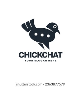Creative Chick Chat Logo Vector Icon Illustration