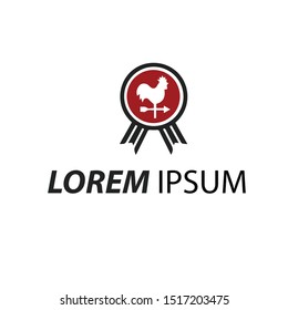 creative chicken arrow logo illustration.-vector