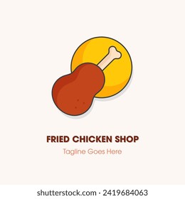 Creative chicken leg vector illustration logo design. Fried chicken leg flat vector illustration logo icon clipart.