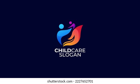 Creative Child Care Concept Logo Design Template