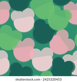 Creative childish pattern with cute colourful pink bears, clouds, pandas. Panda bear vector background. 