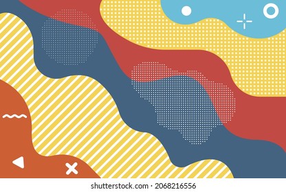 Creative children cartoon color splash background. Abstract pop art line and dots color pattern. Splash pattern background. Vector illustration. Eps 10.