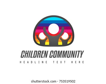 Creative Children Community Logo design for brand identity, company profile or corporate logos with clean elegant and modern style.