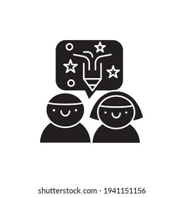 Creative children's studio black glyph icon. Pictogram for web page, mobile app, promo. UI UX GUI design element. Editable stroke.