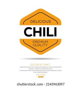 Creative (Chili) logo, Chili sticker, vector illustration.