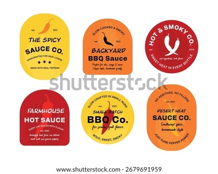 Creative chili sauce logo designs showcasing vibrant colors and bold font styles for brand identity and packaging