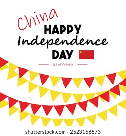 Creative China Independence Day Banner for Social Media.