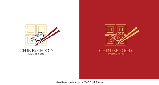 Creative chinese food icon logo design with unique concept