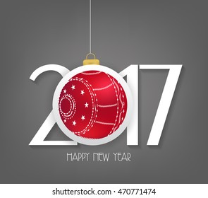 Creative chinese new year 2017 text design with christmas ball