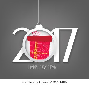 Creative chinese new year 2017 text design with christmas ball