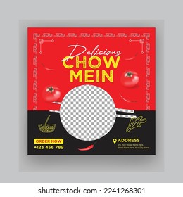 Creative Chinese Restaurant Social Media Post Template