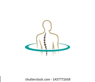 Creative Chiropractic Back Spine Logo Design Vector Symbol Illustration