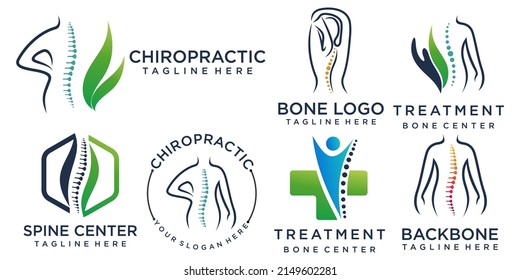 Symbol für kreatives Chiropraktisches Konzept mit Logo-Design-Vorlage