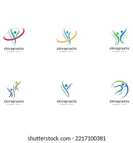 Plantilla de diseño de logotipo de concepto quiropráctico creativo