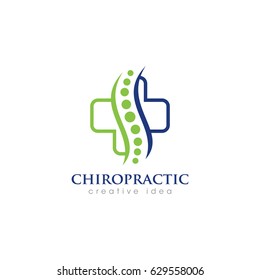 Creative Chiropractic Concept Logo Design Template Stock Vector ...