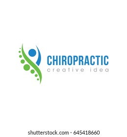 Creative Chiropractic Concept Logo Design Template Stock Vector ...