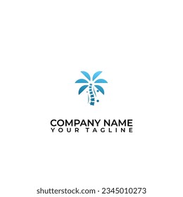 Creative Chiropractic Logo Design. Combination of palm tree and spine.