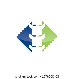 Creative Chiropractic spine Concept Logo Design Template. Orthopedic and osteoporosis vector logo sign.	
