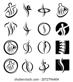 Plantilla de diseño de logotipo de concepto de columna de quiropráctica creativa