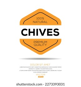 Creative (Chives), Chives label, vector illustration.