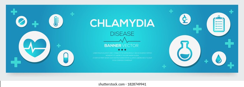 Creative (Chlamydia) disease Banner Word with Icons ,Vector illustration.	