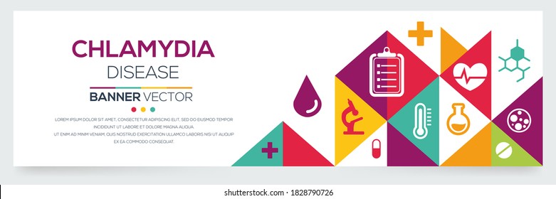 Creative (Chlamydia) disease Banner Word with Icons ,Vector illustration.	