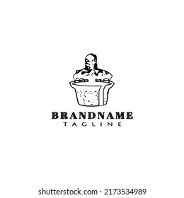 creative chocolate fountain logo cartoon icon design template black modern isolated vector illustration