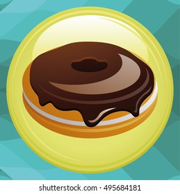 creative chocolate and nut donut on a white background