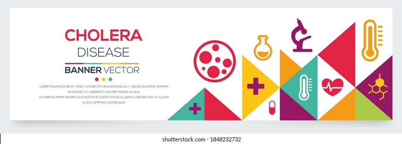 Creative (Cholera) disease Banner Word with Icons ,Vector illustration.
