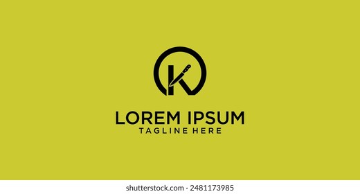 Creative chop or knife logo design with unique concept , premium vector