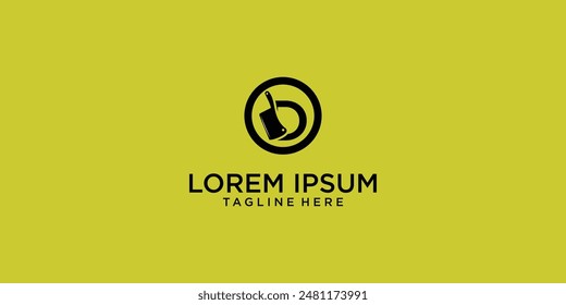 Creative chop or knife logo design with unique concept , premium vector