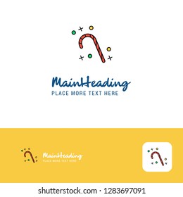 Creative Christmas candy Logo Design. Flat color Logo place for Tagline. Vector Illustration