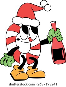Mascota creativa del carácter de la Navidad en estilo plano 