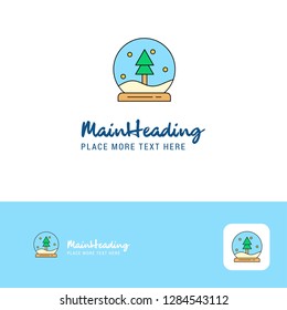 Creative Christmas globe Logo Design. Flat color Logo place for Tagline. Vector Illustration