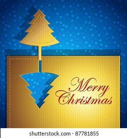 Creative Christmas greeting card - paper art - vector illustration