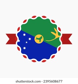 Creative Christmas Island Flag Emblem Badge