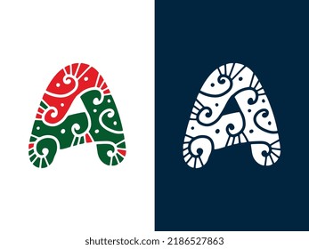 Creative Christmas Letter A Logo Designs. It will be suitable for which company or brand name start those letter.