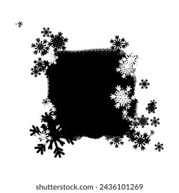 Creative Christmas mask. Basis abstract element black and white