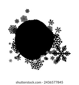 Creative Christmas mask. Basis abstract element for design black and white