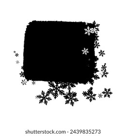 Máscara de Navidad creativa. Elemento abstracto básico de uso universal para el diseño en blanco y negro