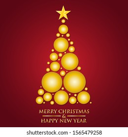 Creative Christmas and new year greeting card. Vector illustration.