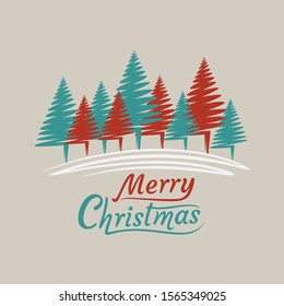 creative christmas tree background with merry Christmas text typography