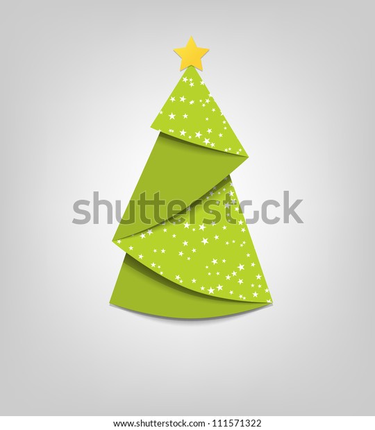 Albero Di Natale Origami.Immagine Vettoriale Stock 111571322 A Tema Biglietto Creativo Per Albero Di Natale Royalty Free