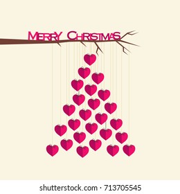 creative christmas tree design, heart shape hang on tree