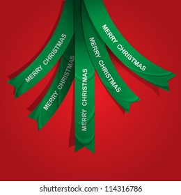 Creative Christmas tree formed from ribbons. Vector eps10