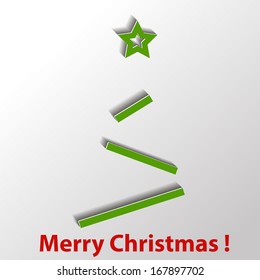 Creative Christmas tree with gray background. Vector illustration.