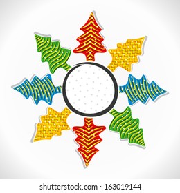 creative Christmas tree label design vector