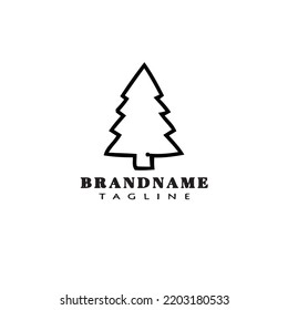 creative christmas tree logo cartoon icon design template black modern isolated vector illustration