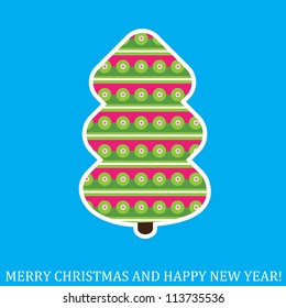 Creative Christmas tree. Vector Illustration./ Holiday symbol