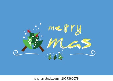Creative Christmas typography with Christmas symbols